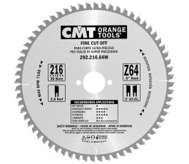 
                  CMT PIŁA TARCZOWA HM 216x30x2,8/1,8 Z=64 ATB 292.216.64M